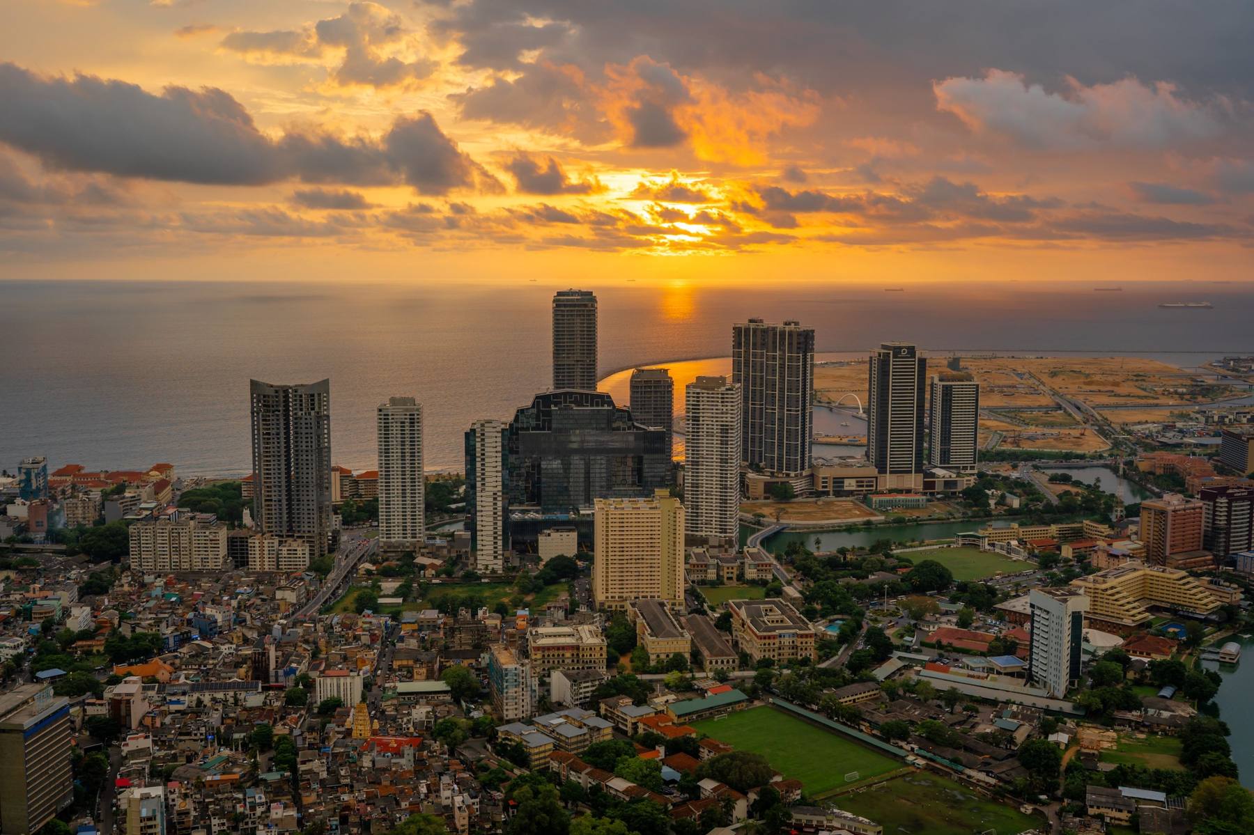 Colombo skyline at sunset